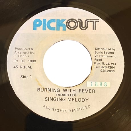 BURNING WITH FEVER / SINGING MELODY (7インチレコード)
