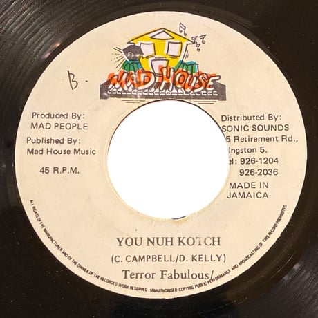 NUMBER 2 ft.BRIAN & TONY GOLD / YOU NUH KOTCH / TERROR FABULOUS (7インチレコード)
