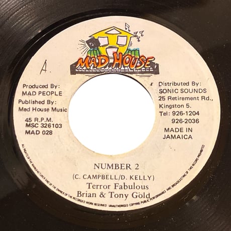 NUMBER 2 ft.BRIAN & TONY GOLD / YOU NUH KOTCH / TERROR FABULOUS (7インチレコード)
