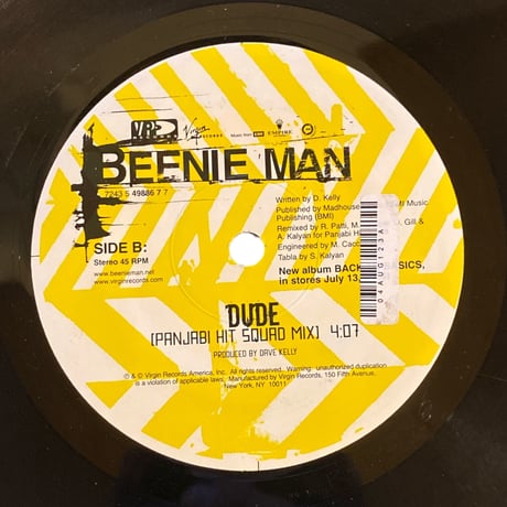KING OF THE DANCEHALL / DUDE (PANJABI HIT SQUAD MIX) / BEENIE MAN (7インチレコード)