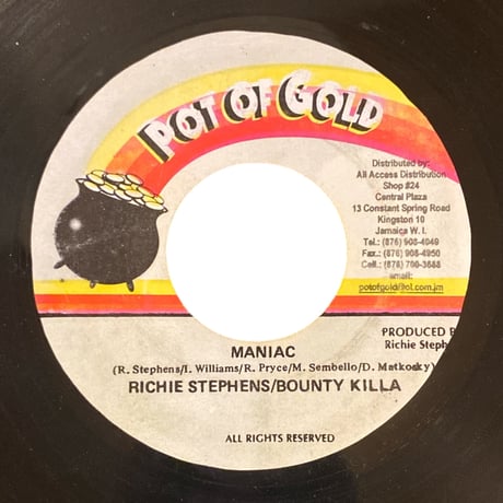 MANIAC / RICHIE STEPHENS & BOUNTY KILLER (7インチレコード)