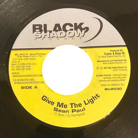 GIVE ME THE LIGHT / SEAN PAUL (7インチレコード)
