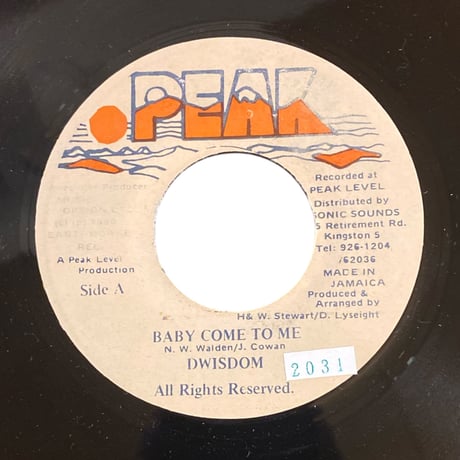 BABY COME TO M / DWISDOM (7インチレコード)