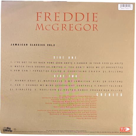JAMAICAN CLASSICS Vol.3 / FREDDIE McGREGOR (LPレコード)