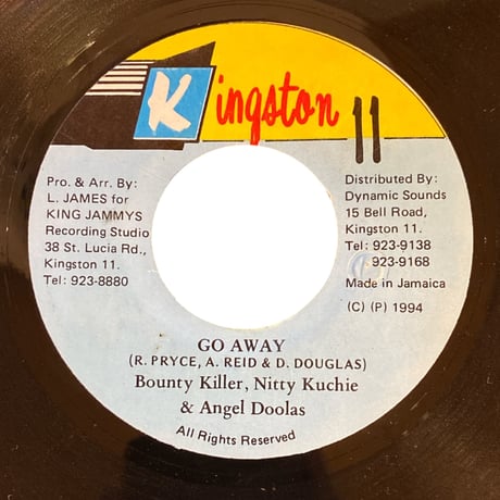 GO AWAY / BOUNTY KILLER, NITTY KUCHIE & ANGEL DOOLAS (7インチレコード)