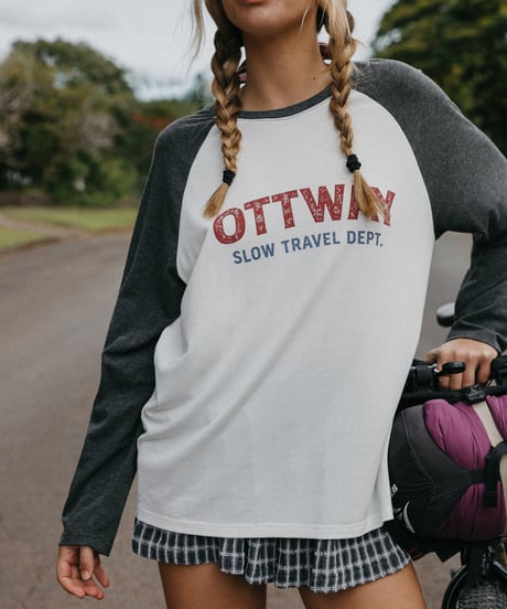 SLOW TRAVEL DEPT LONG SLEEVE RAGLAN T-SHIRT