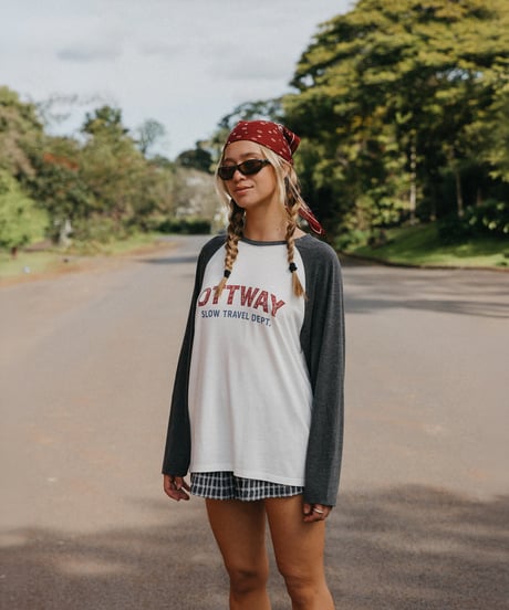 SLOW TRAVEL DEPT LONG SLEEVE RAGLAN T-SHIRT