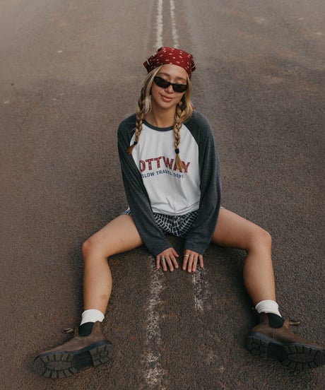 SLOW TRAVEL DEPT LONG SLEEVE RAGLAN T-SHIRT