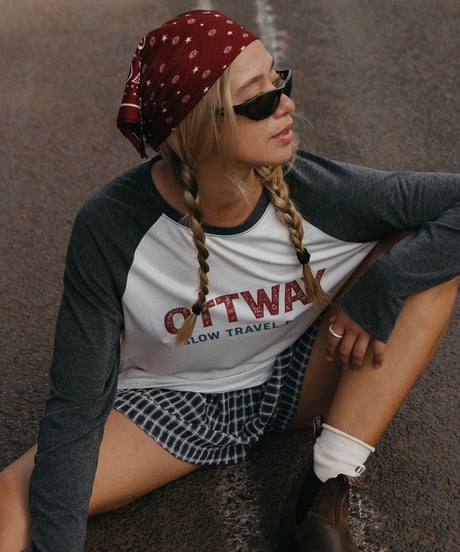 SLOW TRAVEL DEPT LONG SLEEVE RAGLAN T-SHIRT