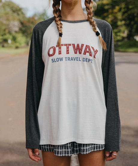 SLOW TRAVEL DEPT LONG SLEEVE RAGLAN T-SHIRT