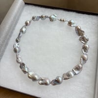 ご予約品　グレーオイスターバロックパールネックレス