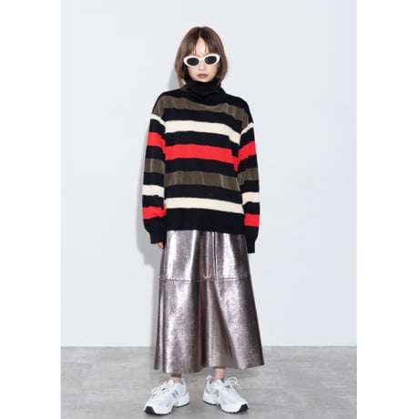 予約商品！2026autumn/winter MG KN-26120-A 異素材ボーダータートルニット　~margaux vintage~