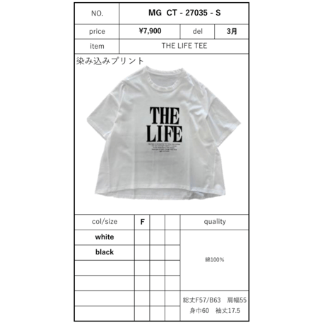予約商品！2027psTHE LIFE TEE　~margaux vintage~ MG CT-27035-S