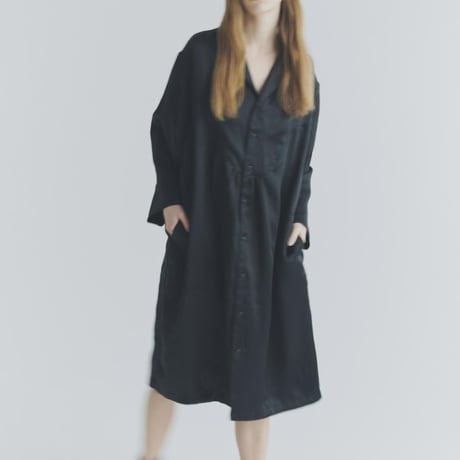 SATIN OPEN COLLAR ONEPIECE MNN-OP-131〜MANON〜