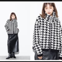 予約商品！2026autumn/winter MG KN-26134-A千鳥柄ニットZIPカーディガンmargaux vintage~