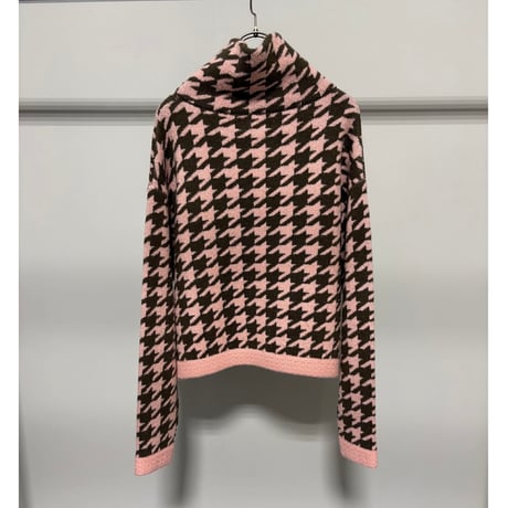 予約商品！2026autumn/winter MG KN-26134-A千鳥柄ニットZIPカーディガンmargaux vintage~