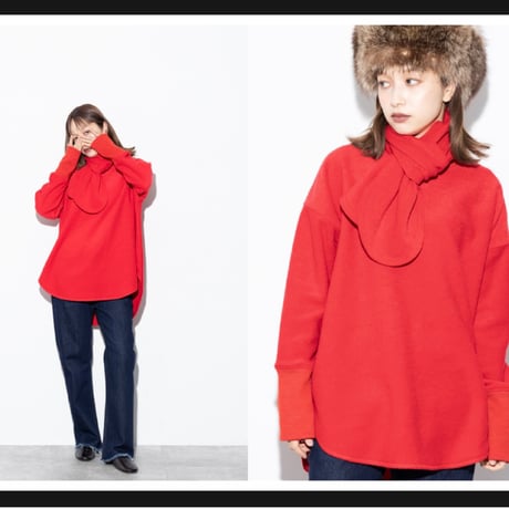 予約商品！2026autumn/winter MG CT-26125-A マフラー付き裏起毛プルオーバー　~margaux vintage~