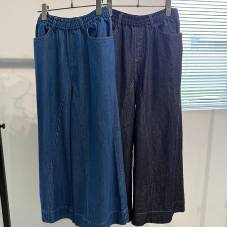 予約商品！２０２７spring！DENIM SWITCHING FLARE PANTS MNN-PT-184〜MANON〜