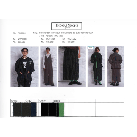 予約商品！2027spring  THOMAS MAGPIE  トーマスマグパイ2271203 Pin Stripe【先行予約：3月お届け】