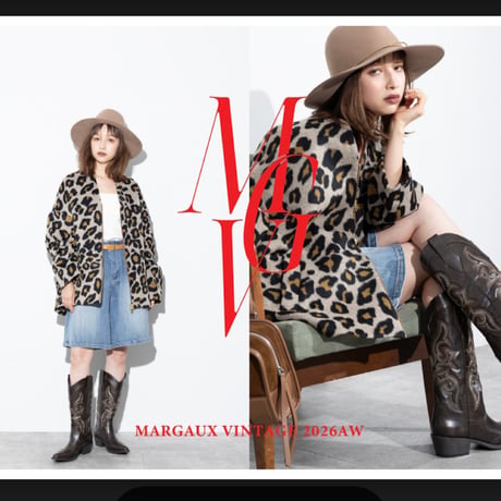 予約商品！2026autumn/winter MG CO-26128-A ジャギージップコートレオパード　~margaux vintage~