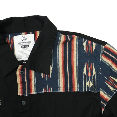 【USED】 VIRGOwearworks "Native mix long shirts" BLACK / サイズ3(L)