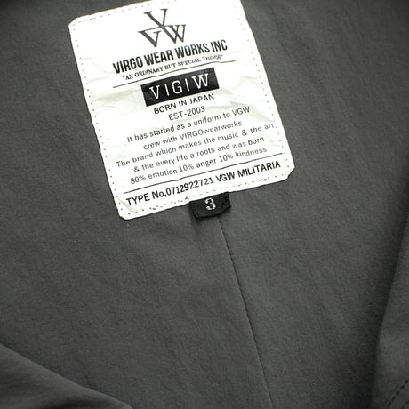 【USED】VIRGOwearworks "EDO the move top" / CHARCOAL Size3(L)