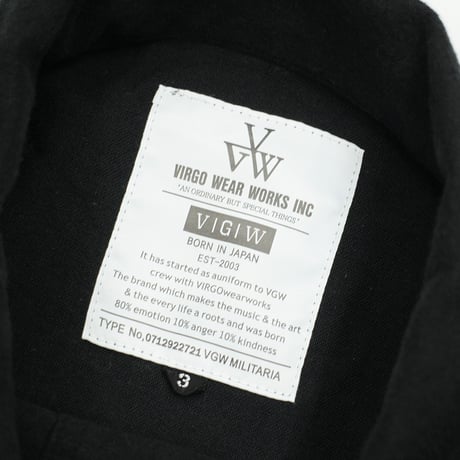 【USED】 VIRGOwearworks "Wide and loose shirts jacket" BLACK / サイズ3(L)