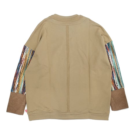 【USED】 VIRGOwearworks "ETHNIC ARMS SWEATSHIRT" KHAKI / サイズ3(L)