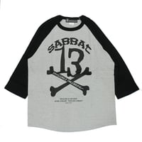 【SABBAT13】 "13X-BONE RAGLAN 3/4 T" / GRAY-BLACK