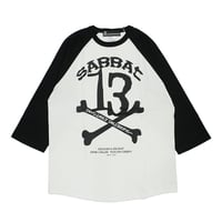 【SABBAT13】 "13X-BONE RAGLAN 3/4 T" / WHITE-BLACK