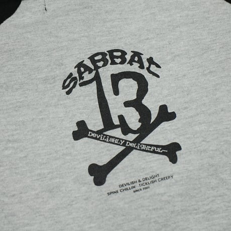 【SABBAT13】 "13X-BONE RAGLAN 3/4 T" / GRAY-BLACK
