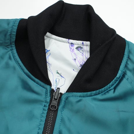 【USED】 VIRGOwearworks "COSMIC FLOWER 2FACE JKT" / L.GRY×AQUA Size3(L)