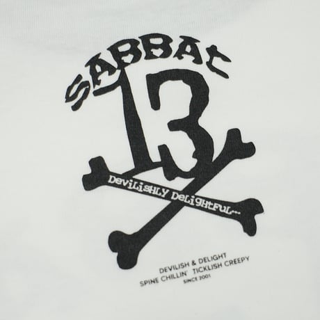 【SABBAT13】 "13X-BONE RAGLAN 3/4 T" / WHITE-BLACK