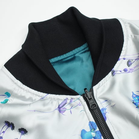 【USED】 VIRGOwearworks "COSMIC FLOWER 2FACE JKT" / L.GRY×AQUA Size3(L)