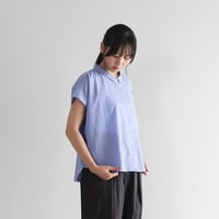 ゆるふわコットンフレンチスリーブワイドブラウス（サックスブルー）【レディス】U103