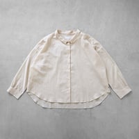なめらかコットンワイドブラウス（ベージュストライプ）【レディス】U102