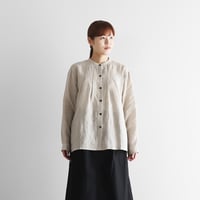 シャトルリネンライトタックブラウス（きなり）【レディス】U113