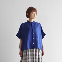 （限定生産）極細コットンラミースクエアワイドシャツ（マリンブルー）【レディス】U024