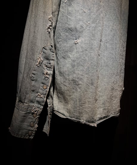 Faded Western Denim Repair Shirt
