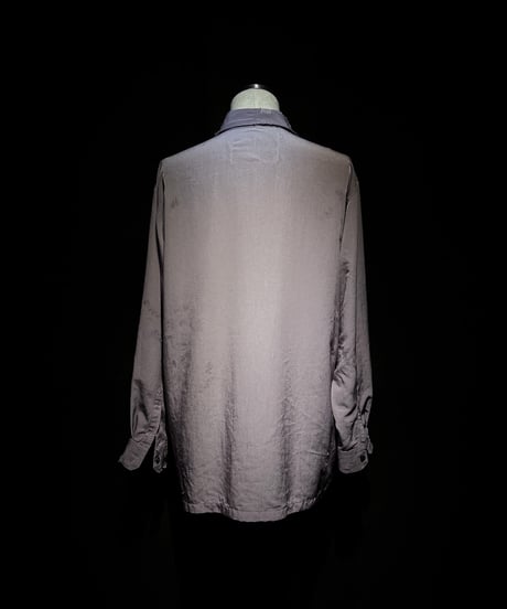 Distressed Satin-Look Relaxed Shirt
