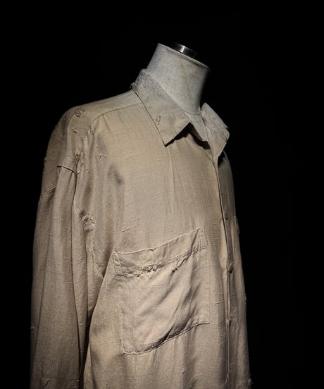 Vintage damage Draped shirt - Beige
