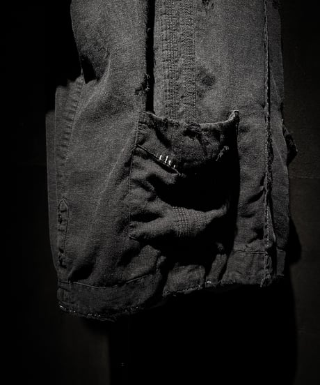 Distressed Linen Cuban Shirt - Black