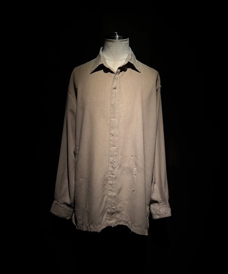 Dust Beige Distressed Pullover Shirt
