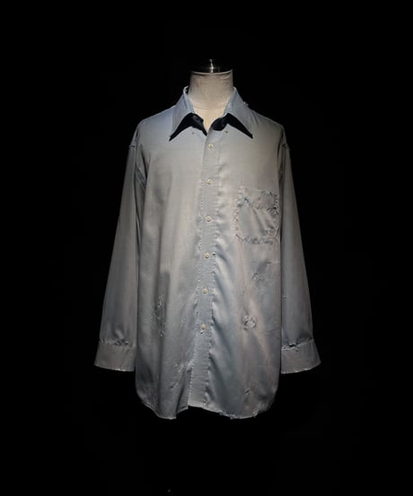 Faded Ice Blue Distressed Shirt