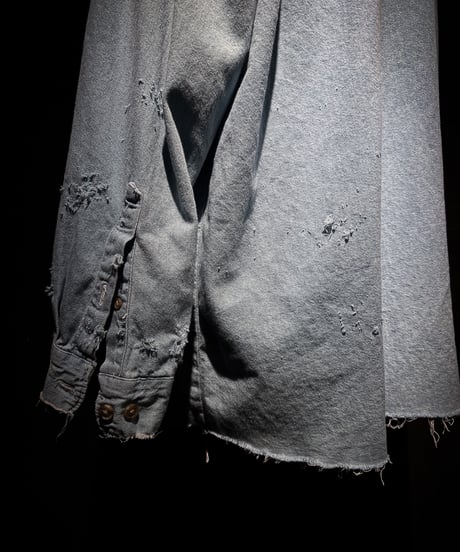 Faded Indigo Oversized Denim Shirt