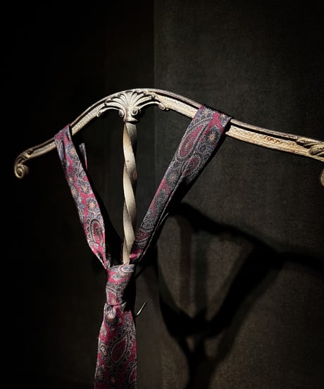 Distressed Burgundy Paisley Silk Tie