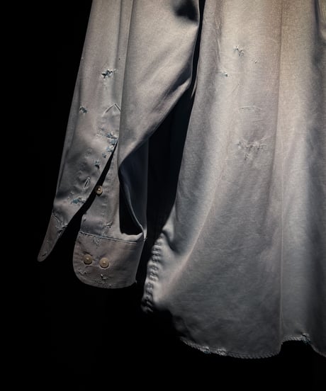 Faded Ice Blue Distressed Shirt