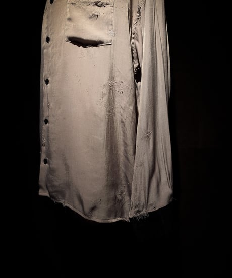 Faded Two-Tone Distressed Rayon Shirt