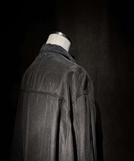 Vintage damage Distressed Silk Shirt - Old Black