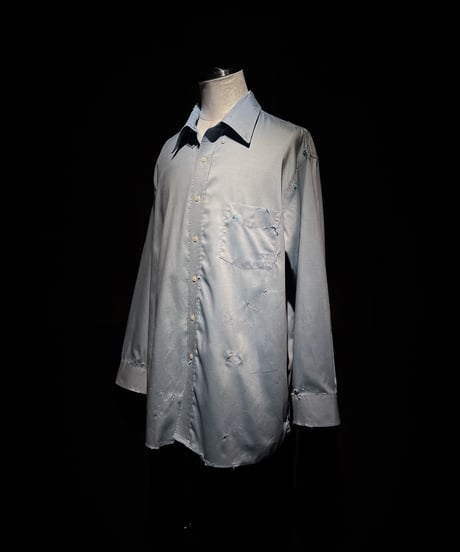 Faded Ice Blue Distressed Shirt